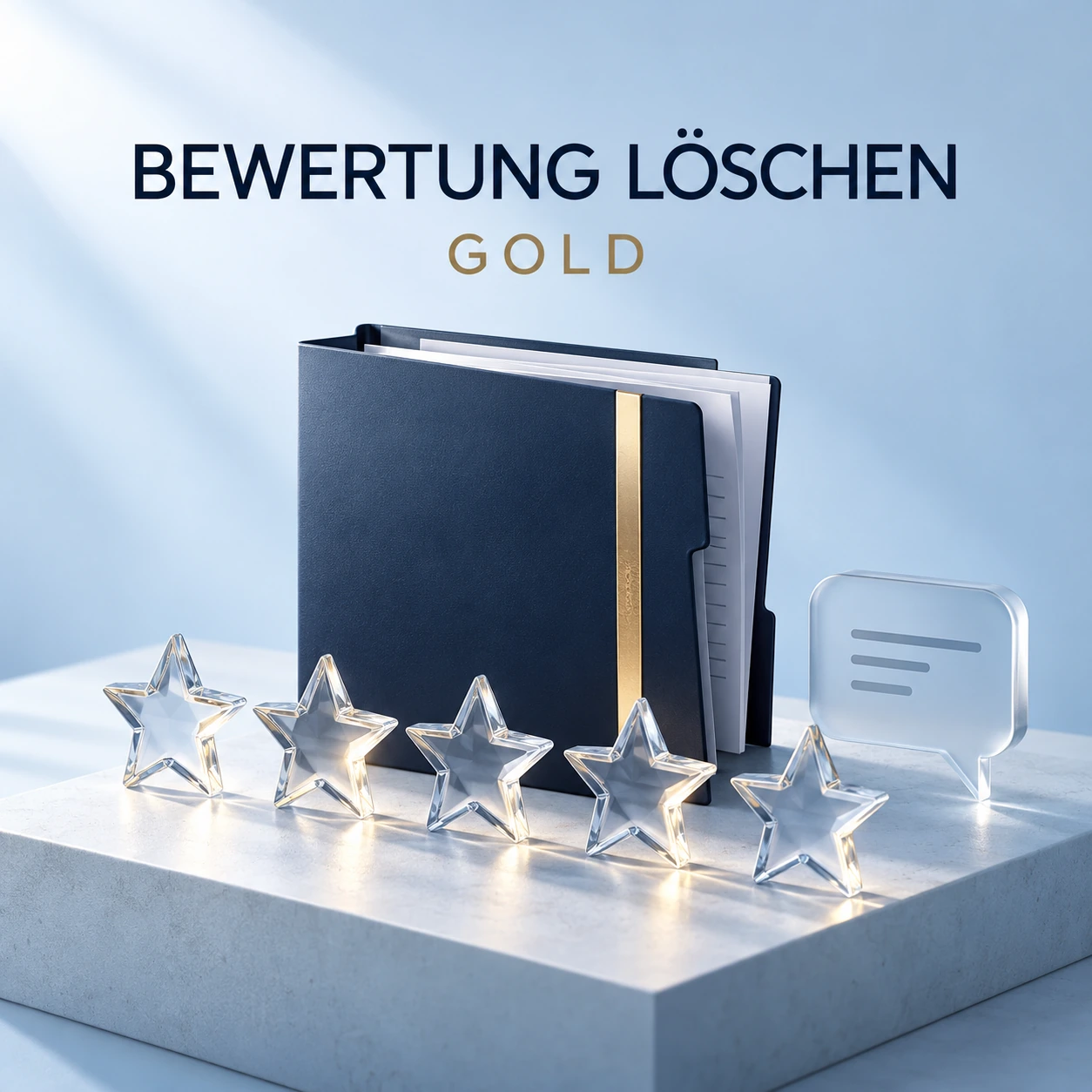 Symbolisches Produktmotiv: Google Bewertung löschen GOLD