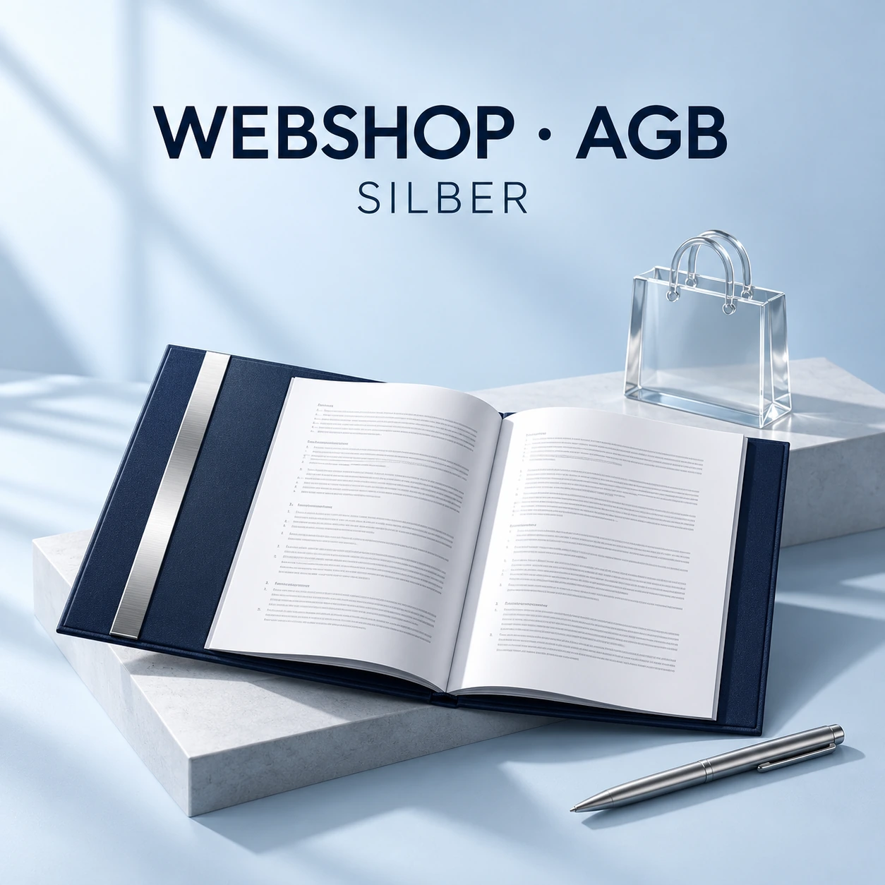 Symbolisches Produktmotiv: Webshop AGB SILBER