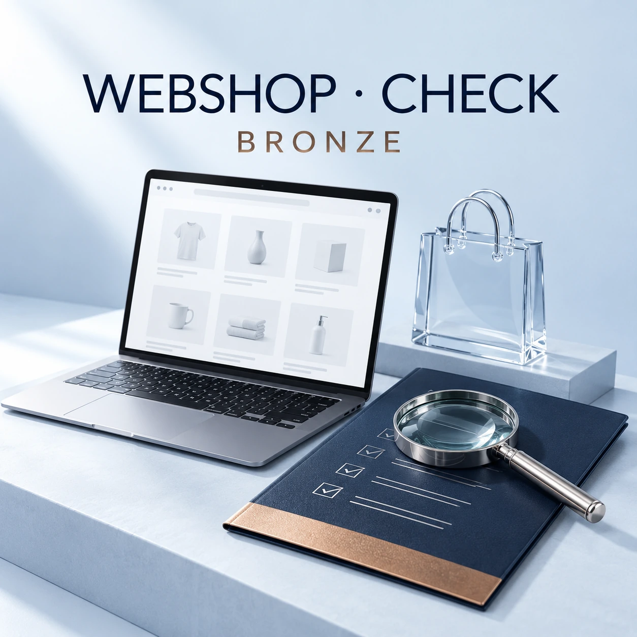 Symbolisches Produktmotiv: Webshop Check BRONZE